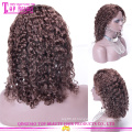 Peruca de cabelo Humano Glueless Sem Cola Peruca de Cabelo Humano Brasileiro de Vista Natural # 4 Barato Peruca Dianteira Do Laço Para As Mulheres Negras